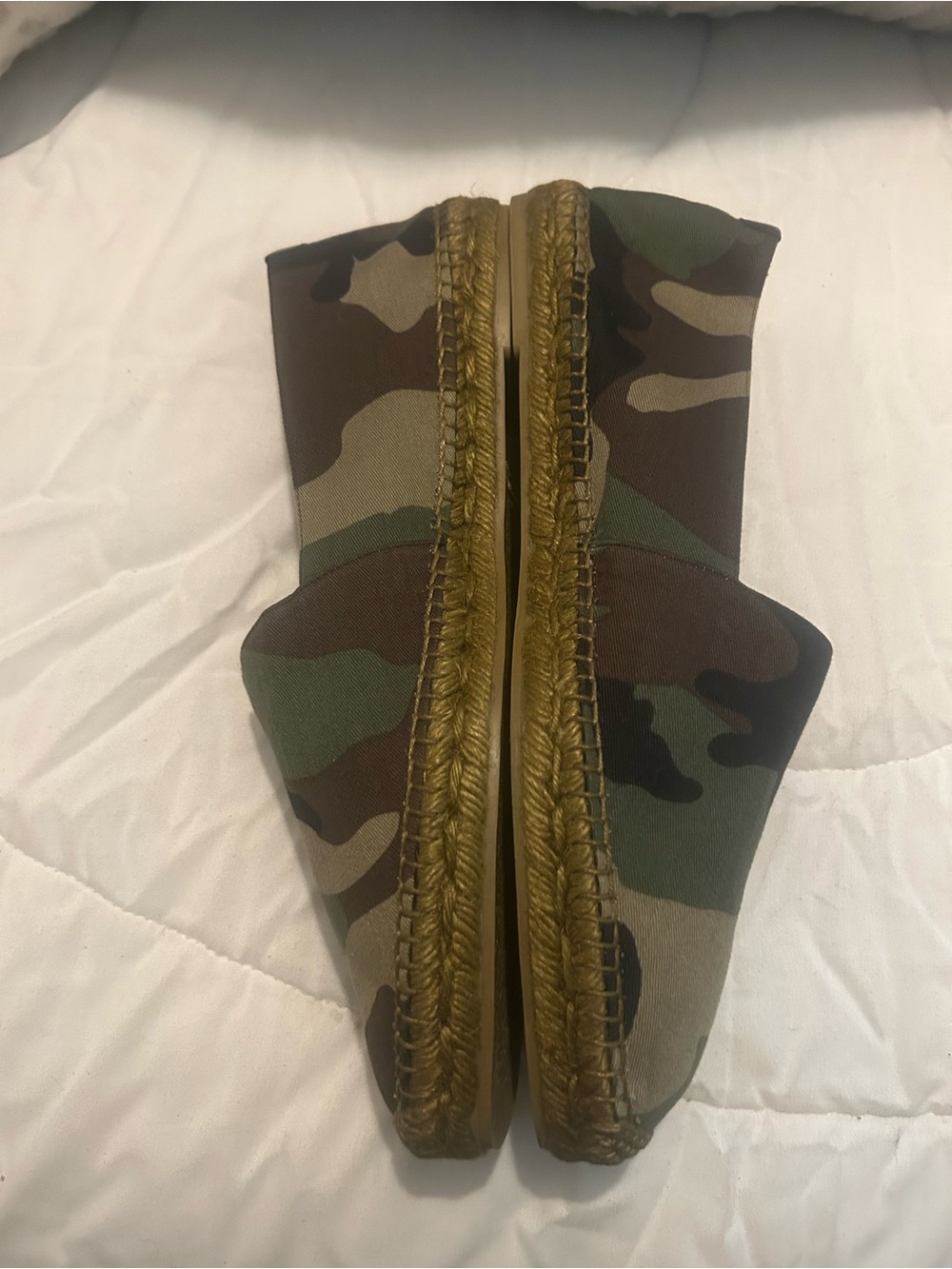 Men Valentino Camouflage Canvas Espadrilles in Green and Brown